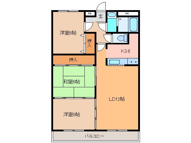 パシフィッククリオコート(3LDK/7階)の間取り写真