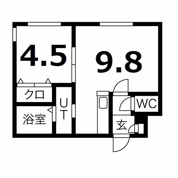 ING南8条(1LDK/3階)の間取り写真