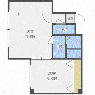 ベルファーレ(1LDK/1階)の間取り写真