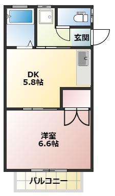 ラ・グランブルーA(1DK/1階)の間取り写真