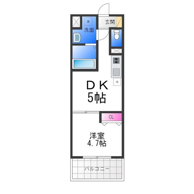 ARCA鳳(1DK/3階)の間取り写真