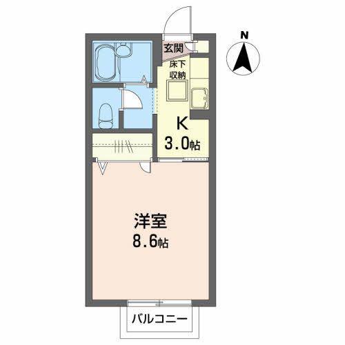 KALMIA PALACE C(1K/1階)の間取り写真