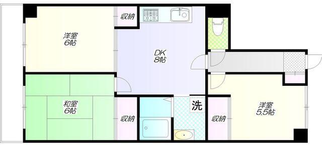 第9小野ビル(2DK/2階)の間取り写真
