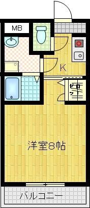 コーポ司(1K/2階)の間取り写真