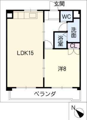 エルクルーゼ鳥居(1LDK/3階)の間取り写真