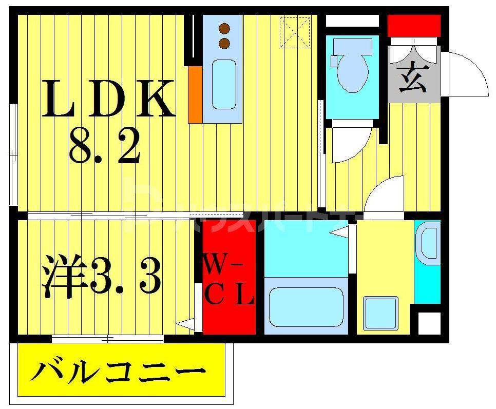 VILLETTA(1LDK/2階)の間取り写真