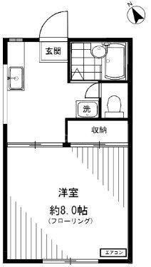 パークサイド六高台(1DK/1階)の間取り写真