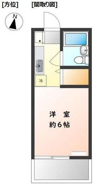 ルミニコスモス(ワンルーム/1階)の間取り写真