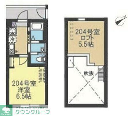 フルール鶴ヶ峰(1K/2階)の間取り写真