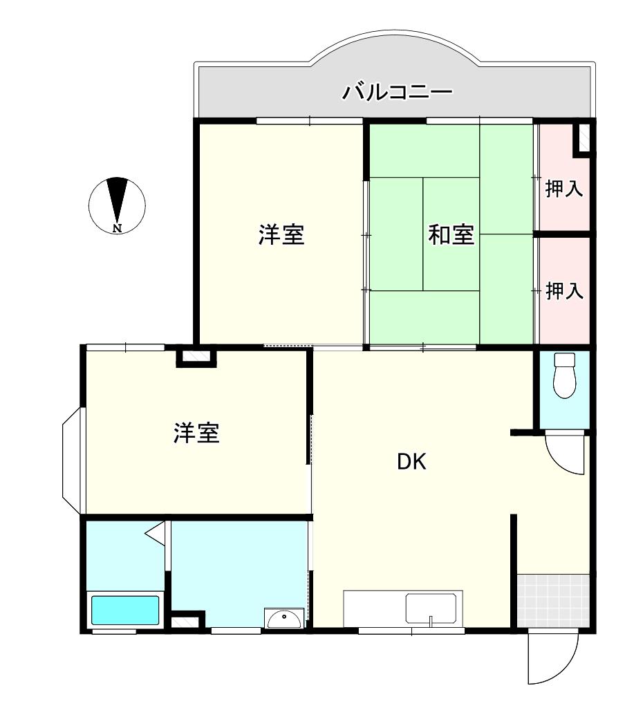 コーポアキノ(3LDK/2階)の間取り写真