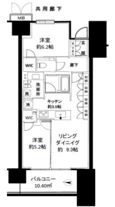 プレミスト有明ガーデンズ(2LDK/3階)の間取り写真