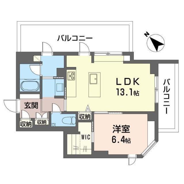 コンティキュール熊之堂(1LDK/4階)の間取り写真