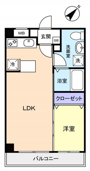 ダイワティアラ津田沼V(1LDK/3階)の間取り写真