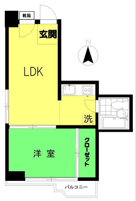 大野コーポ(1LDK/3階)の間取り写真
