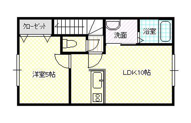 セジュール ファン(1LDK/2階)の間取り写真