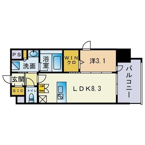 シーズンフラッツ高砂(1LDK/11階)の間取り写真