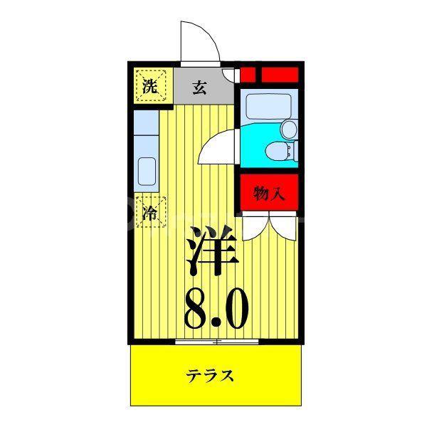 CASA VERDE(ワンルーム/1階)の間取り写真