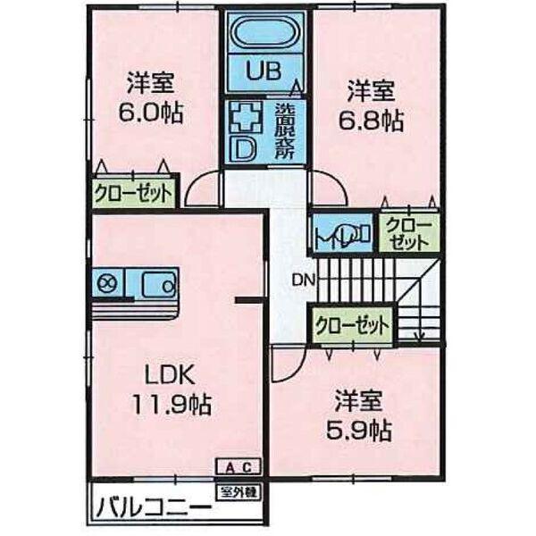 S.S.T(3LDK/2階)の間取り写真