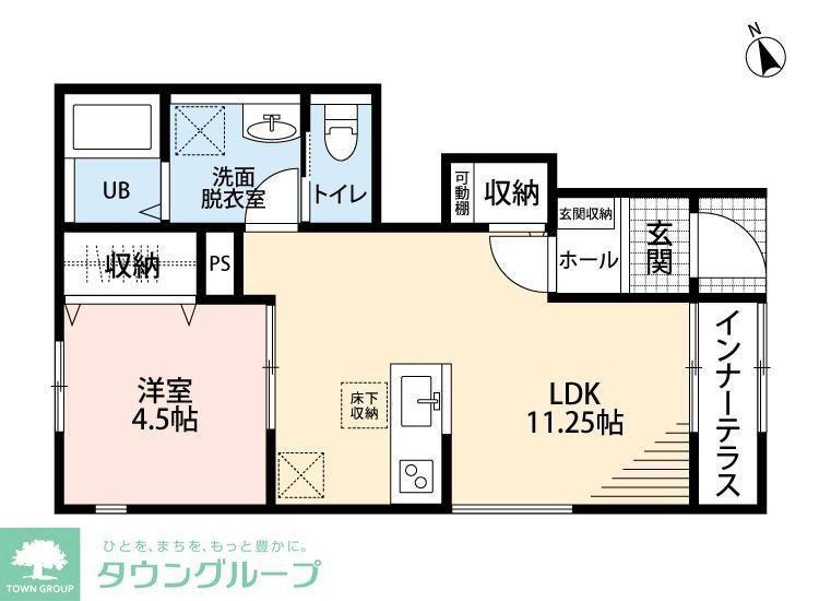 リーブルファイン春日部樋堀(1LDK/1階)の間取り写真