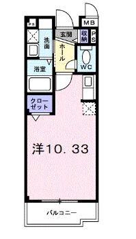 カーサクワノ(ワンルーム/3階)の間取り写真