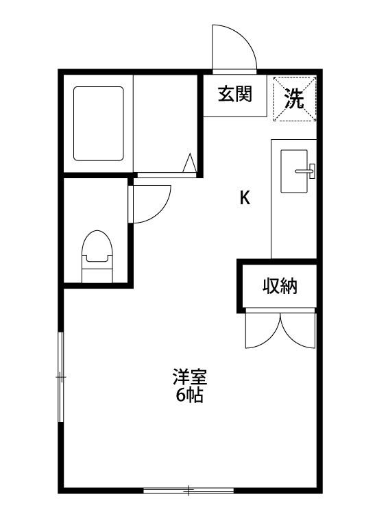 ブランドールII(ワンルーム/1階)の間取り写真