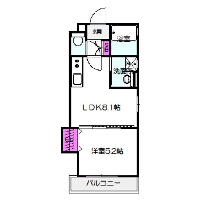クリエオーレ茨田大宮I(1LDK/2階)の間取り写真