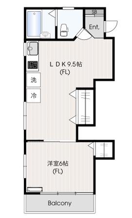 大進下馬レジデンス(1LDK/3階)の間取り写真