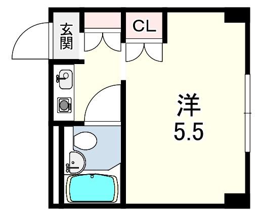あすかハイツ(1K/3階)の間取り写真