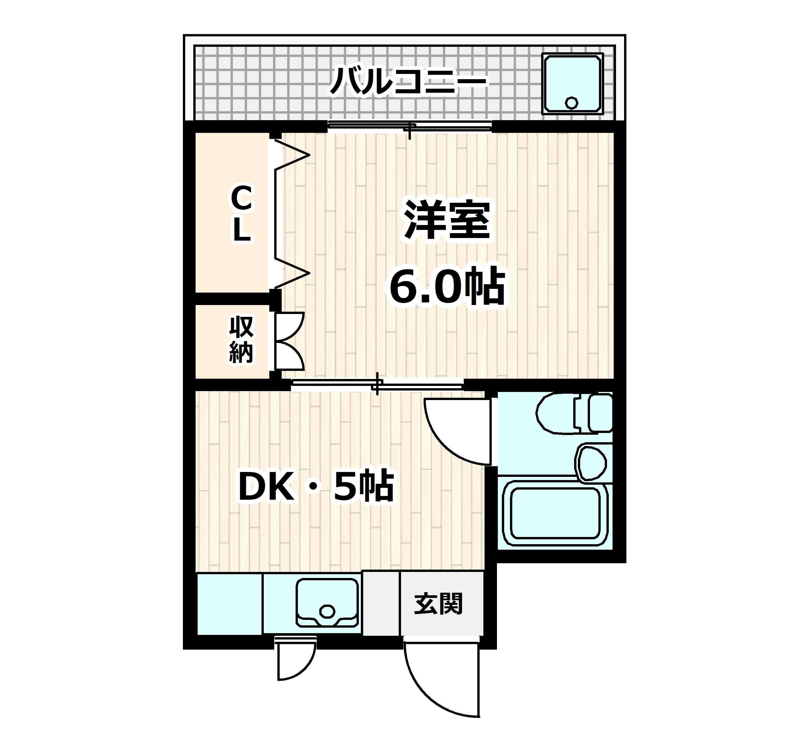 桜ハイツ(1DK/3階)の間取り写真