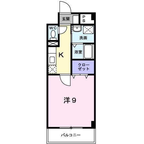 グランシエスタ(1K/1階)の間取り写真