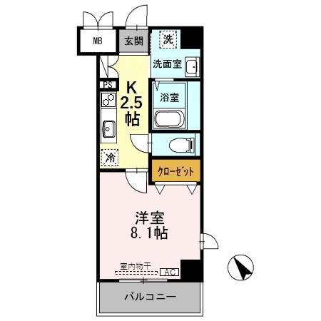 クレストスクエア(1K/3階)の間取り写真
