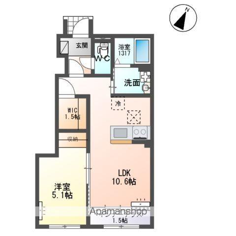 美田園8丁目アパート工事(1LDK/1階)の間取り写真