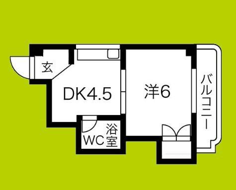 サン高倉(1DK/5階)の間取り写真