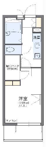 レオパレス横山A(1K/1階)の間取り写真