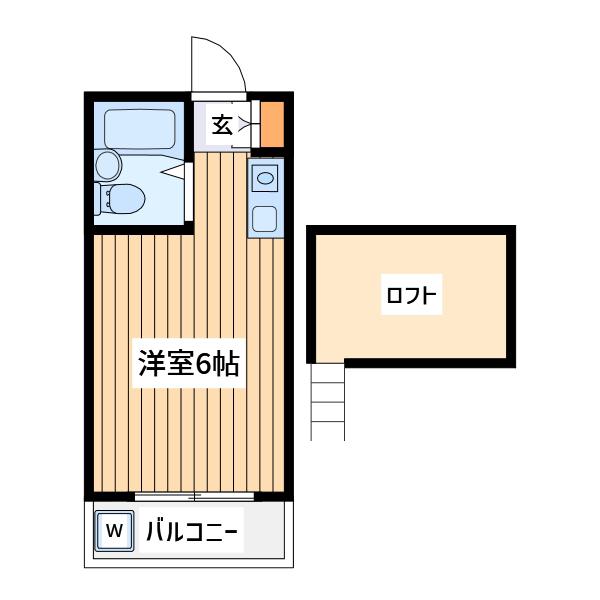 ロイヤルハイツ錦町(ワンルーム/1階)の間取り写真