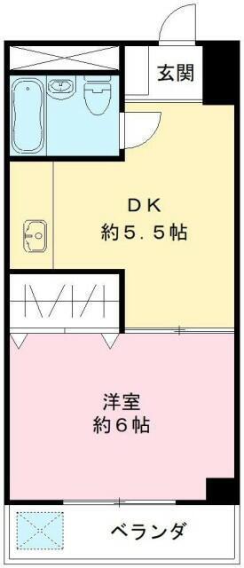 メゾン馬込(1DK/3階)の間取り写真