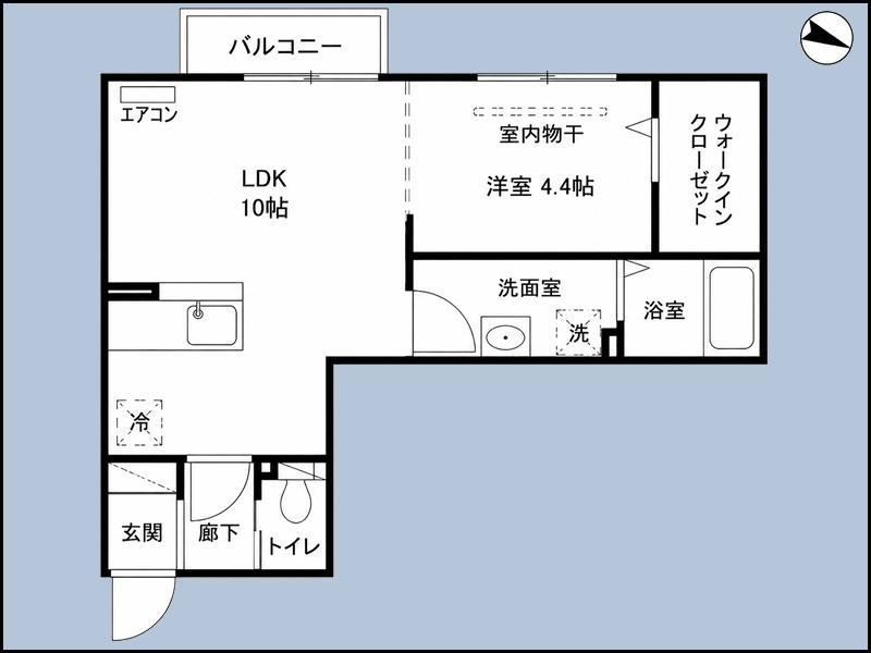 セイチ上近江C(1LDK/1階)の間取り写真