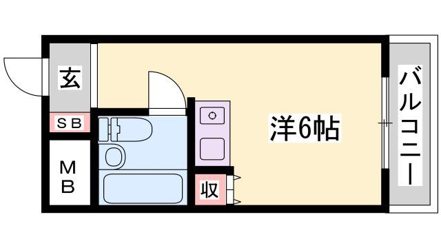デアリックス広畑(ワンルーム/8階)の間取り写真