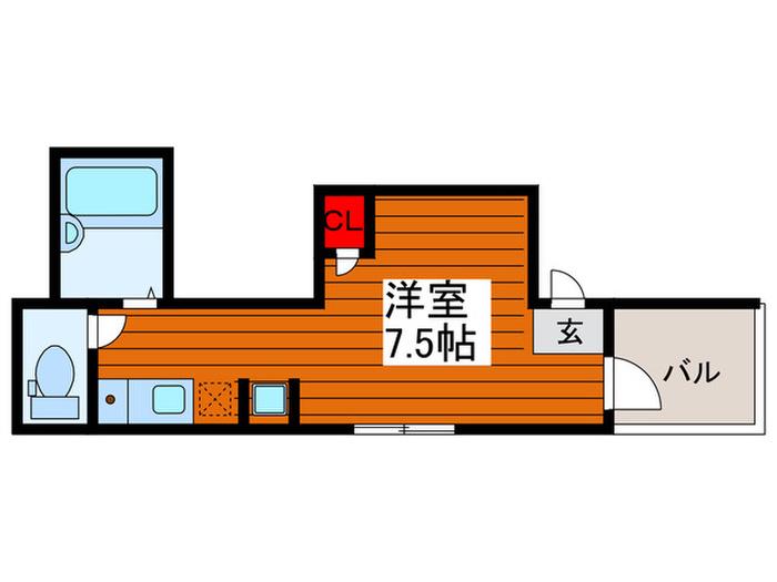 E HOUSE川口(ワンルーム/3階)の間取り写真