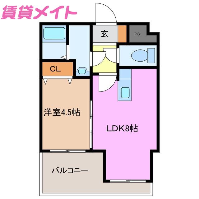 エスポワール(1LDK/3階)の間取り写真