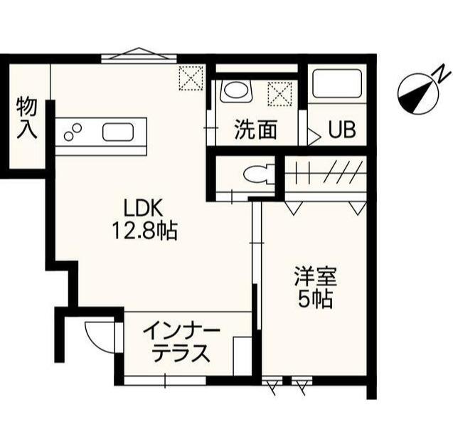 ホワイトステージSUYA(1LDK/1階)の間取り写真