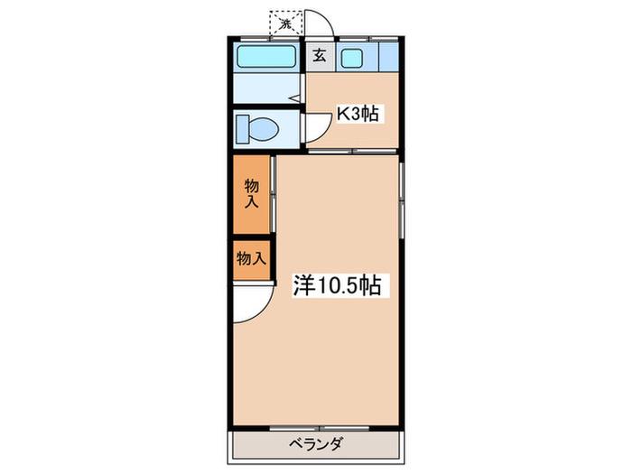 第2サンコーポ(1K/2階)の間取り写真