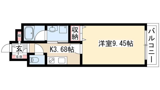 グラン・アベニュー白川公園(1K/8階)の間取り写真