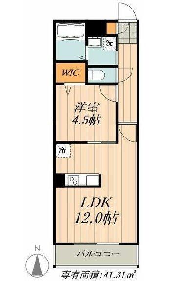 アルカディアカトレア(1LDK/1階)の間取り写真