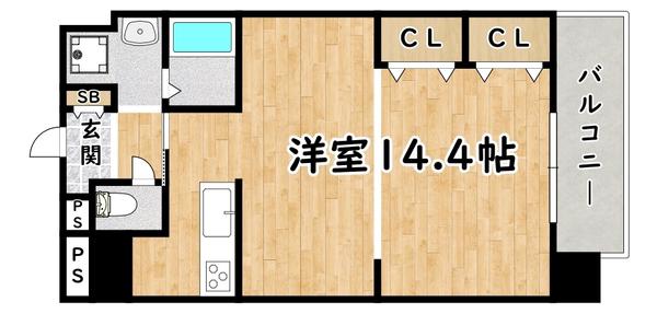 グレース元今里(ワンルーム/5階)の間取り写真