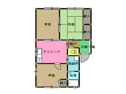 エクセレント・アイ A(3DK/1階)の間取り写真