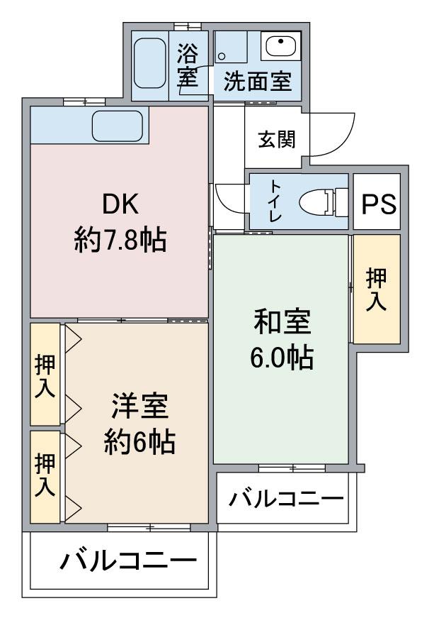 サンファミリア長久手I(2DK/1階)の間取り写真