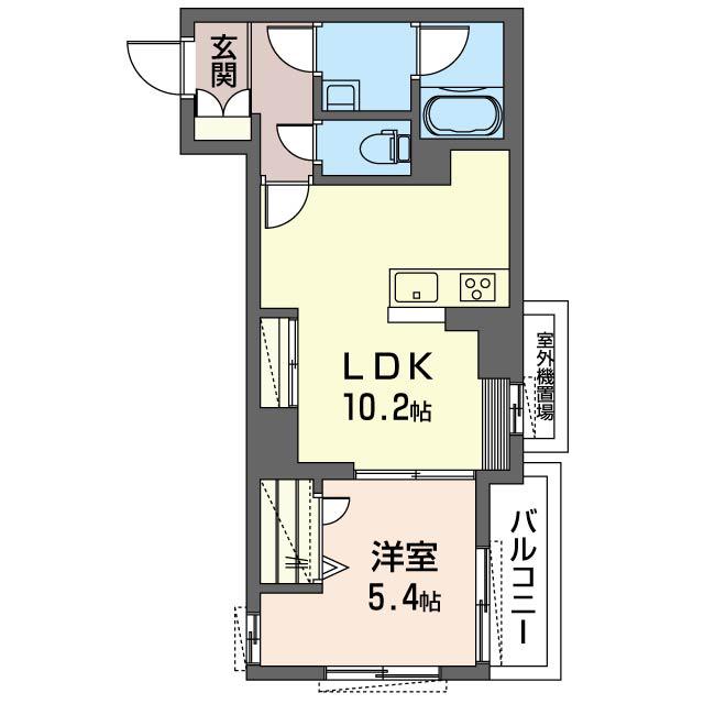 ロイヤル ドメイン オオミヤ(1LDK/2階)の間取り写真