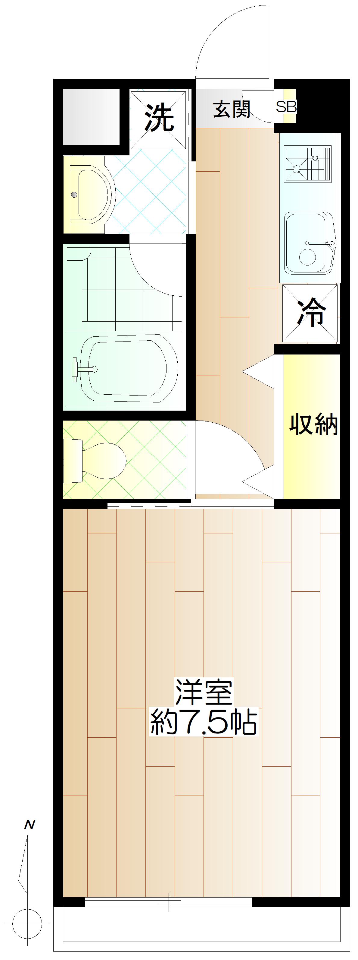サンブローニュ(1K/2階)の間取り写真