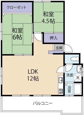 サンライトハイツ(2LDK/1階)の間取り写真